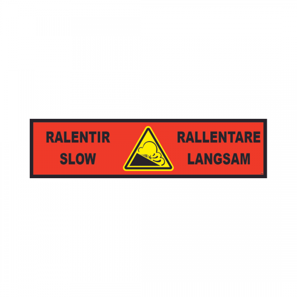 Banderole horizontale 2000X500 "RALENTIR" Avalanche FR-EN-IT-DE  # MONTEE BANH012-M